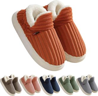 Generic Mens Slippers Women Fluffy Clouds Bootie Non-slip Thick Fleece Lined Winter House Slipper Solid Color Couple Unisex Shoes Indoor Outdoor Homewear Adul