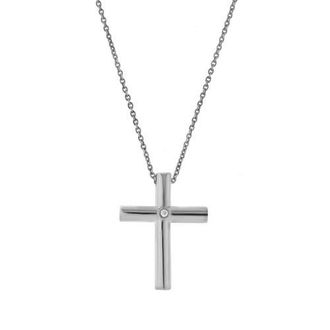 LuvMyJewelry Kalyra Sterling Silver 0.01 Ct Diamond Cross Pendant in 925 Sterling Silver at Nordstrom