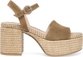 Gianvito Rossi Carol Sandals in Camel Suede at Nordstrom, Size 40.5