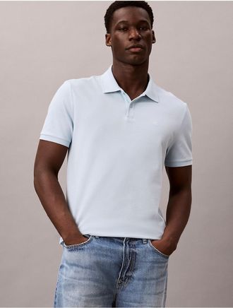 Calvin Klein Jeans Calvin Klein Mens Cotton Pique Classic Polo Shirt - Turquoise/Aqua - 2XL