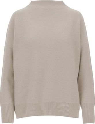 Vince Plush Cashmere Funnel-Neck Jumper - female - Vince - Cashmere Knitwear - Beige - XL - Knitwear