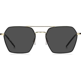 BOSS 54mm Square Aviator Sunglasses in Gold Black at Nordstrom Rack