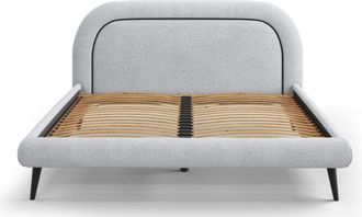 BLOOMINGLOFT Elegantes Design Polsterbett Maia, Bouclé Hellgrau