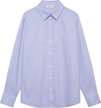 Anine Bing Essie Shirt - Dames - Overhemden - Blauw - XS - Katoen - Overhemden