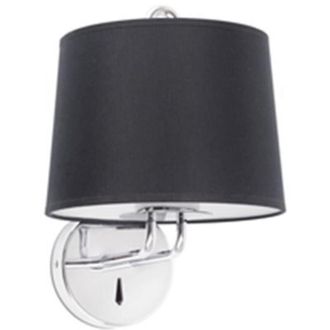 Faro Barcelona Faro Montreal Cromo, L&aacute;mpara De Pared Con Pantalla Negra