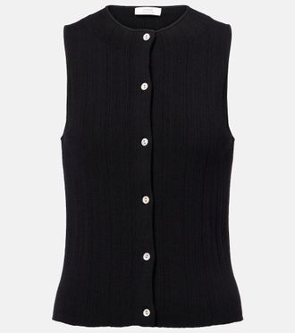 Vince Ribbed-knit cotton top