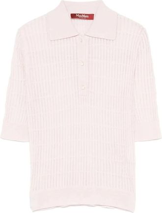 Max Mara Geribbelde Polotrui - Dames - Polos - Roze - XS - Tops