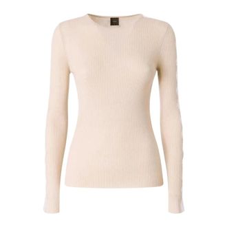 Pinko Jersey Copenaghen - Dames - Longsleeves - Beige - L - Wol - Tops