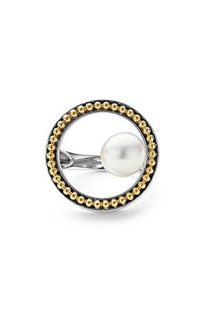 Lagos Pearl Circle Ring in Silver Gold Pearl at Nordstrom, Size 8