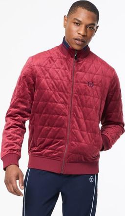 Sergio Tacchini Redi Quilted Velour Bomber Jacket in Rhubarb at Nordstrom, Size Xxx-Large