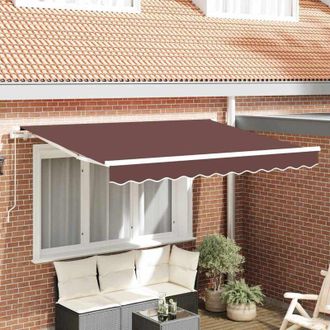 vidaXL Vidaxl Toldo Retr&aacute;ctil Marr&oacute;n 350 X 200 Cm Poli&eacute;ster Y Aluminio