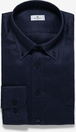 Etro Leinentwillhemd mit gekn&ouml;pftem Kragen