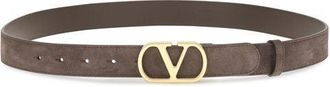 Valentino Garavani Mens Brown Calf Leather Bos Taurus Belt