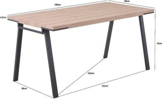 Romo Mesa De Cocina, Mesa De Comedor Marr&oacute;n Rectangular Para El Hogar 160x90x76 Cm, Oj&eacute;n