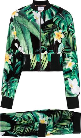Philipp Plein Hawaii-print tracksuit set - women - Polyester/Elastane/Polyester - S - Green
