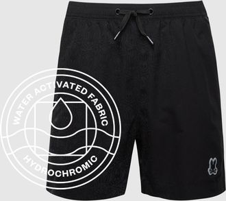 Psycho Bunny Mens Samos 7 Hydrochromic Swim Trunk 001 BLACK / S