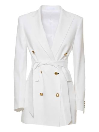 Tagliatore belted blazer - women - Elastane/Polyamide/Viscose - 38 - White