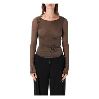 Christophe Lemaire Tops, Dames, Bruin, M, Ballerina Wrap Top