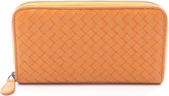 Bottega Veneta Orange Leather Long Wallet (Bi-Fold) (Pre-Owned)