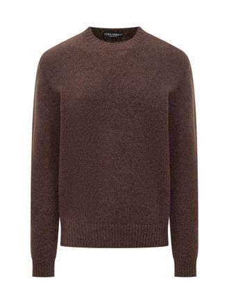 Dolce & Gabbana Brown Crew Neck Sweaters