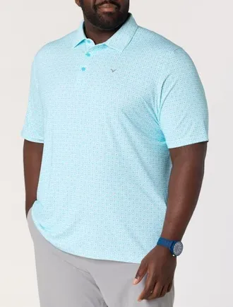 Callaway Big & Tall Foulard Print Golf Polo Shirt in Blue Curacao at Nordstrom, Size 2X Big