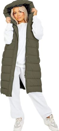 Generic Dolce Fashion Womens Gilet Jackets - Ladies Lightweight Long Body Warmer, Water Resistant Sleeveless Padded Jacket - Suitable for Light Rain, Winter L