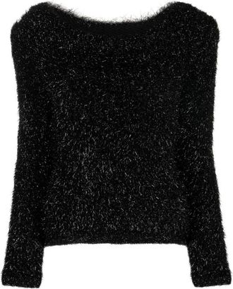 Alberta Ferretti Trui met ronde hals - Dames - Ronde hals truien - Zwart - M - Wol - Truien & Vesten