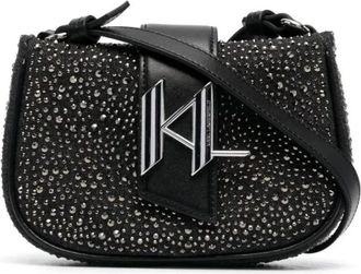 Karl Lagerfeld Rhinestone Small Denim Bag - Dames - Handtassen - Grijs - ONE Size - Denim - Tassen