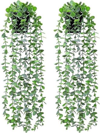 OEM 2 Plantas Colgantes Artificiales En Maceta - Plantas Colgantes Artificiales Realistas Para Decoraci&oacute;n De Interiores Y Exteriores
