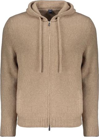 Fedeli Hoodie met rits - Heren - Vesten met rits - Beige - 3XL - Kasjmier - Hoodies & sweatvesten