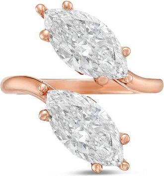 Diana M. Jewels 14kt Rose Gold 4.00 Cts 2 Stone Marquise Lab Grown Diamond Ring