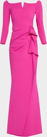 La Petite Robe Di Chiara Boni Penetta Draped Off-Shoulder Gown