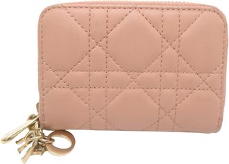Dior Pink Leather Coin Purse/Coin Case (Pre-Owned)