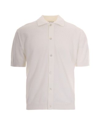 Paolo Pecora White Knit Polo Shirt