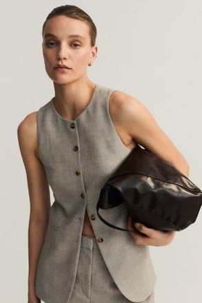 H&M Long Waistcoat in Beige at Nordstrom, Size X-Small