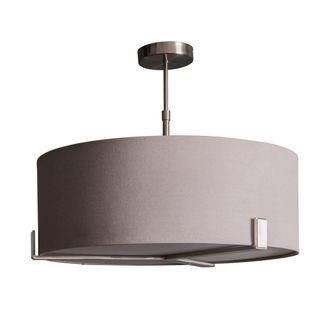 Loops Ceiling Pendant Light Satin Nickel Plate & Slate Grey Fabric 3 x 10W LED E27 in Metallics