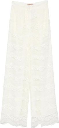 Twinset Pantalon - Dames - Wijde Broeken - Wit - XS - Broeken