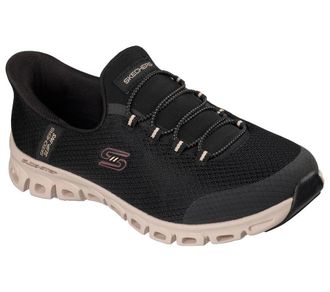 Skechers Slip-Ins Glide Step Vibey Mesh Womens Black Trainers - Size UK 8