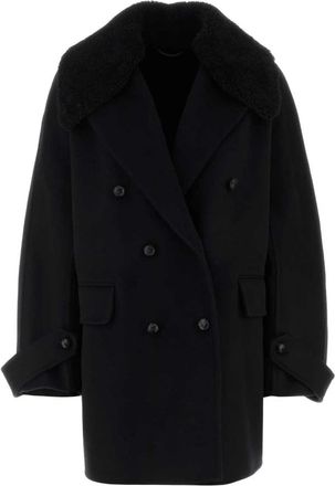 Ermanno Scervino Cappotto Doppio Petto - Dames - Mantel - Zwart - 2XS - Wol - Jassen