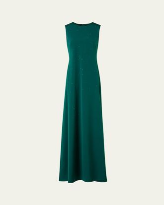 Akris Swarovski Stars Silk Crepe Gown