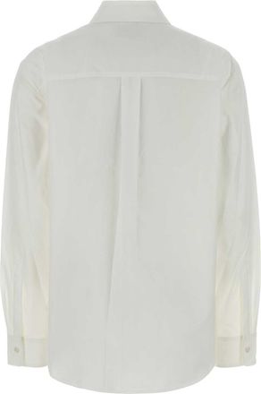 Blaze Womens White Poplin Fancy Shirt Whitered Exterior: Cotton Camicie