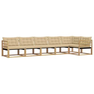 vidaXL Conjunto De Sof&aacute;s De Exterior Con Coj&iacute;n 6 Pcs Y Beige Vidaxl