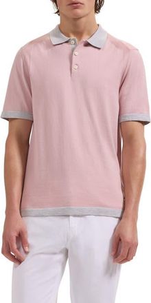 Bugatchi Cotton Blend Polo Sweater in Dusty Pink at Nordstrom, Size Xxx-Large