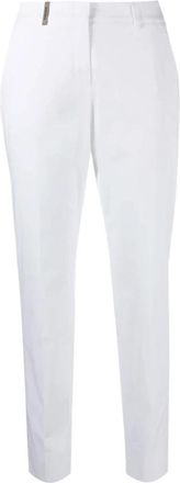 PESERICO Tijdloze Tapered Broeken - Dames - Vrijetijds broeken - Wit - L - Katoen - Broeken
