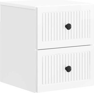 vidaXL Mesita De Noche De Pared Brillante 33 X 34,5 X 40 Cm Vidaxl