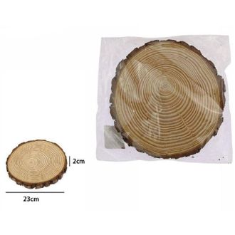 Trade Shop Trade Shop - Disco Di Legno Base Tronco Decorativa Per Ornamento Casa 23 X 2 Cm Rotondo 72114