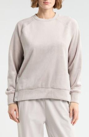 Yogalicious Sophie Dreamy Ribbed Velour Sweatshirt in Shadow Rock at Nordstrom Rack, Size X-Large