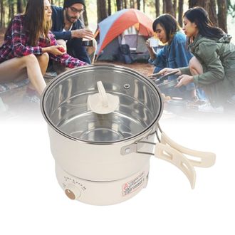 Infinite Olla A Presi&oacute;n El&eacute;ctrica, 500 W, Con Asa Extensible, 1,6 L, Para Camping/residencias Estudiantiles, Multifuncional (abs, Acero Inoxidable, 18 Cm)