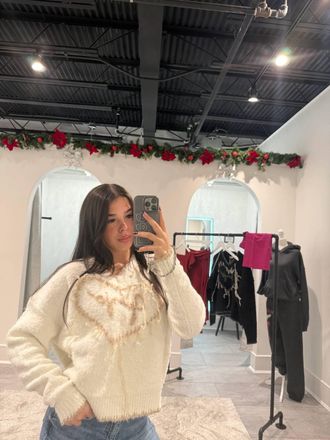 Guizio Heart Sweater In White