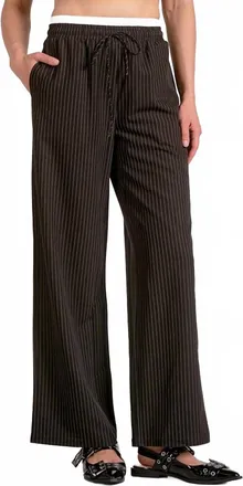 Elan Trent Pant With Pinstripes In Black Stripe